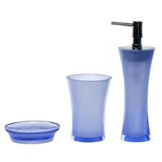 Blue 3 Piece Bathroom Accessory Set